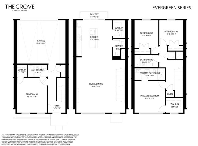 Evergreen Floor Plans - The Grove Luxury Townhomes