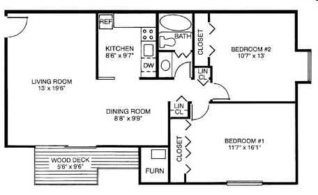 2BR/1BA - Tall Oaks Apartments
