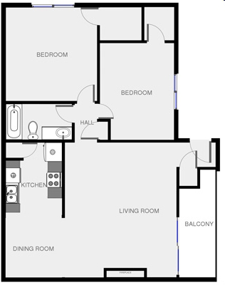 2BR/1BA - Pine Valley Apartments