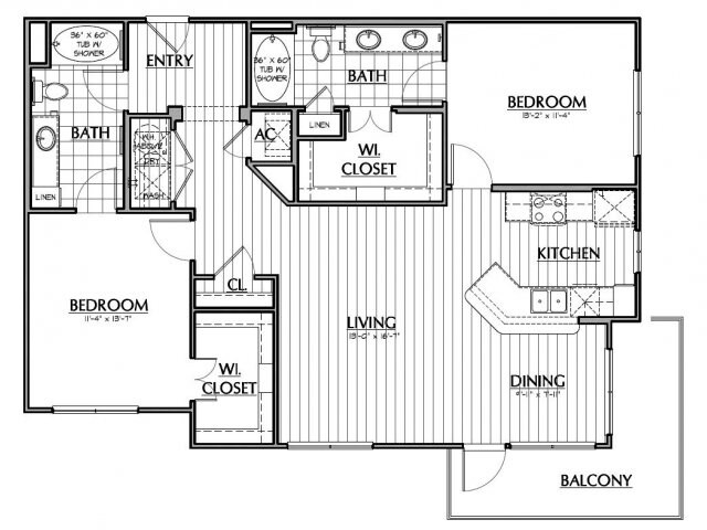 B4 â?? Two bedroom, two bath home with 1,243 s.f. - CityVista Apartments