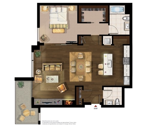 1BR/1.5BA - The Walnut