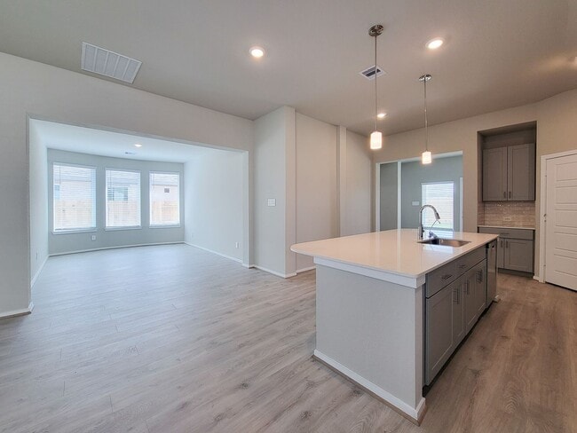 Building Photo - Single-story layout features a bright, open concept living area, dining space, and kitchen. Pebbl...