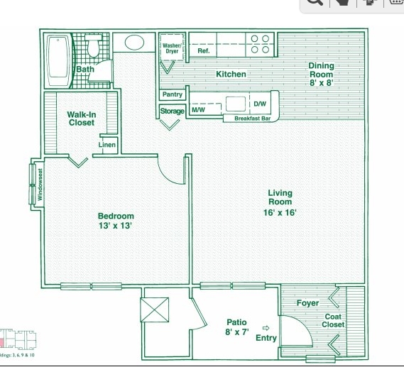 1 Bedroom, 1 Bath - A - Village Club on Franklin