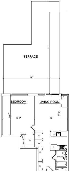 1BR/1BA - Ocean Blue