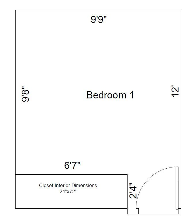 BedroomA Dimensions - 5429 Elm Ct