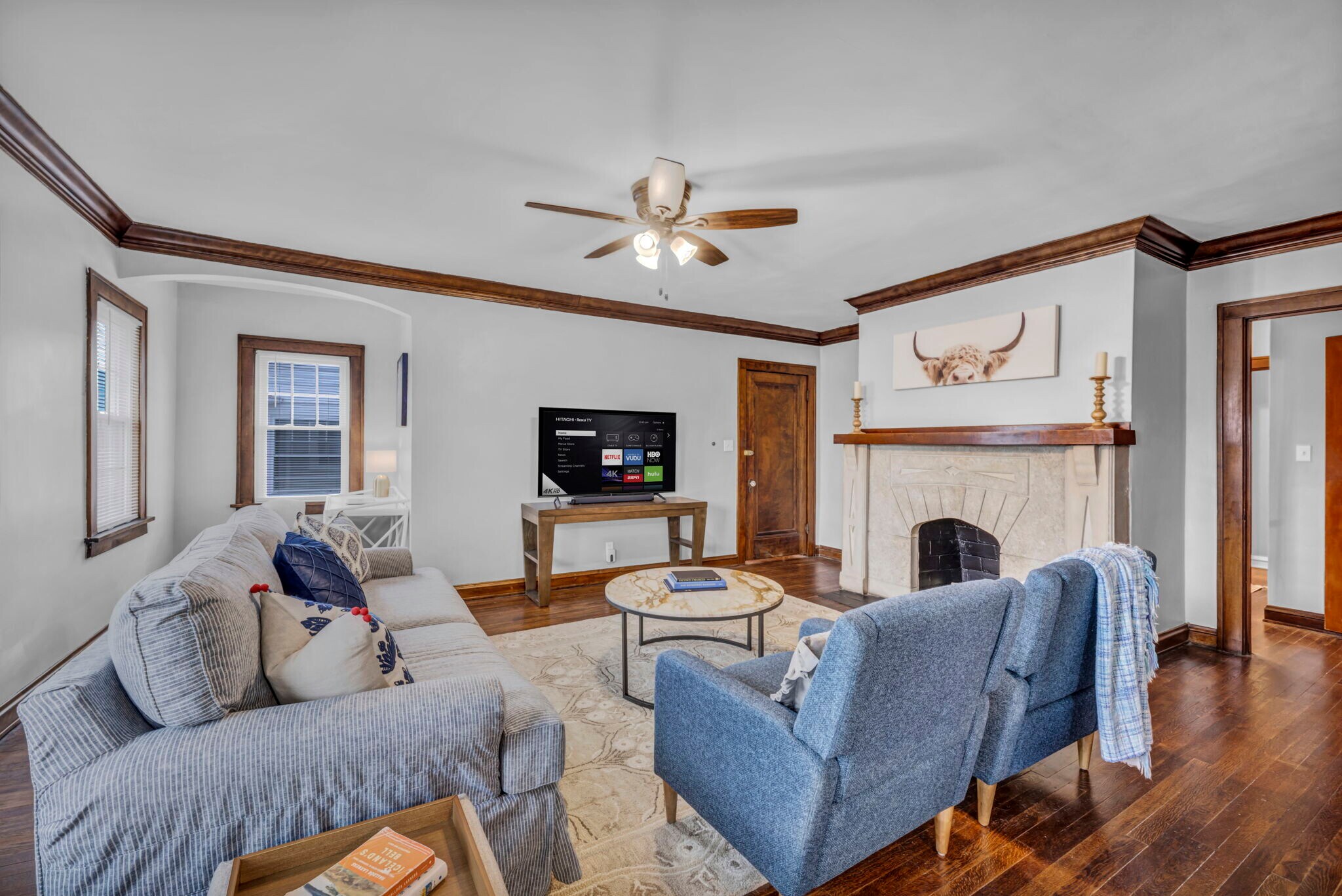 It features a 60-inch TV and versatile side tables that easily convert into additional seating when - 3386 Westbury Rd