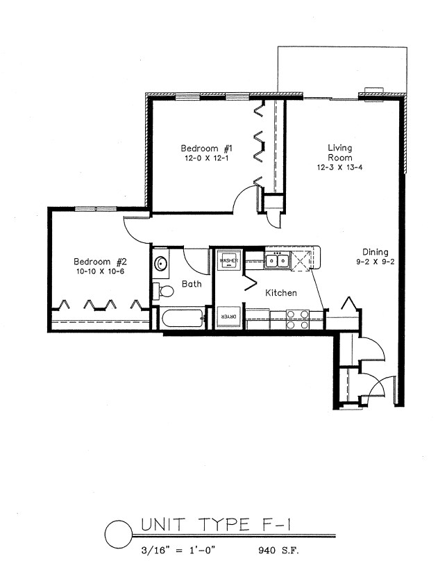 Floor Plan Unit Type F-1 - Essex Apartment Homes