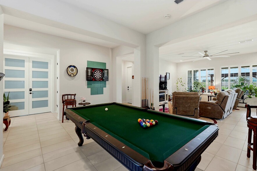 Game room with pool table, pinball machine and darts - 22536 E San Tan Blvd