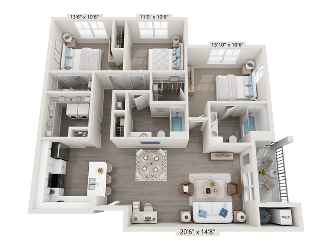 Floorplan - Attain at Chic's Beach (Haven Residences)