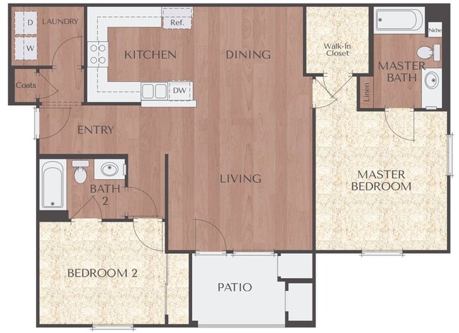 2B | 2X2 | 1066 sq ft - Viano at Riverwalk