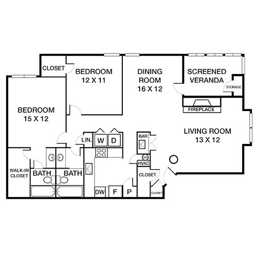 Floorplan - Hillmeade Apartment Homes