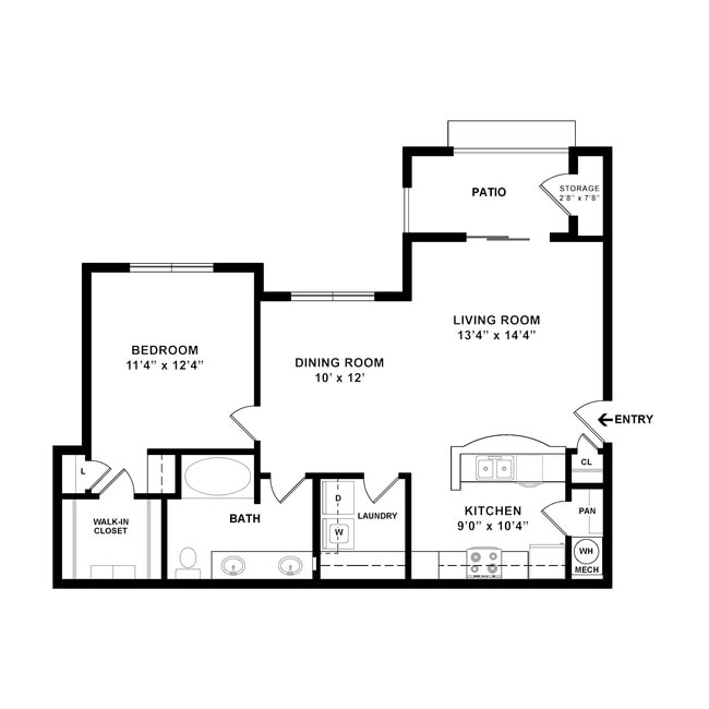 A3 Floor Plan W Dimensions - Eastland Trails Apartments