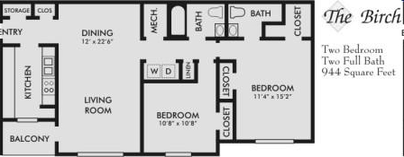 2BR/2BA - Honeytree Apartments