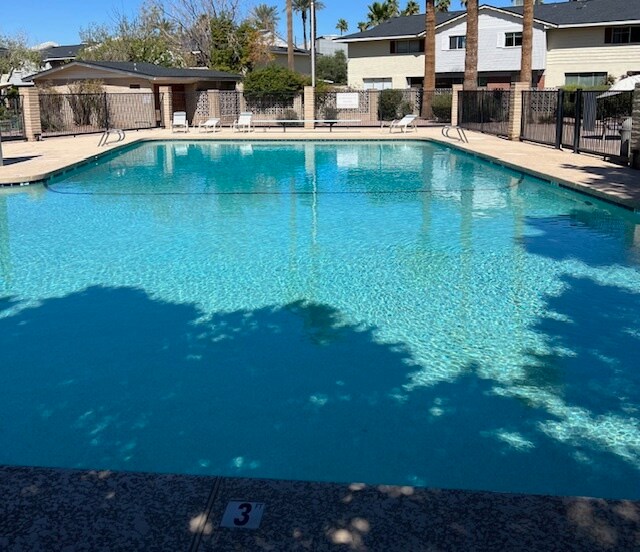 Eastwood Townhomes Large Gated Swimming Pool 3 Feet to 12 Feet Deep with Shaded Child Shallow Area - 4444 E Belleview St