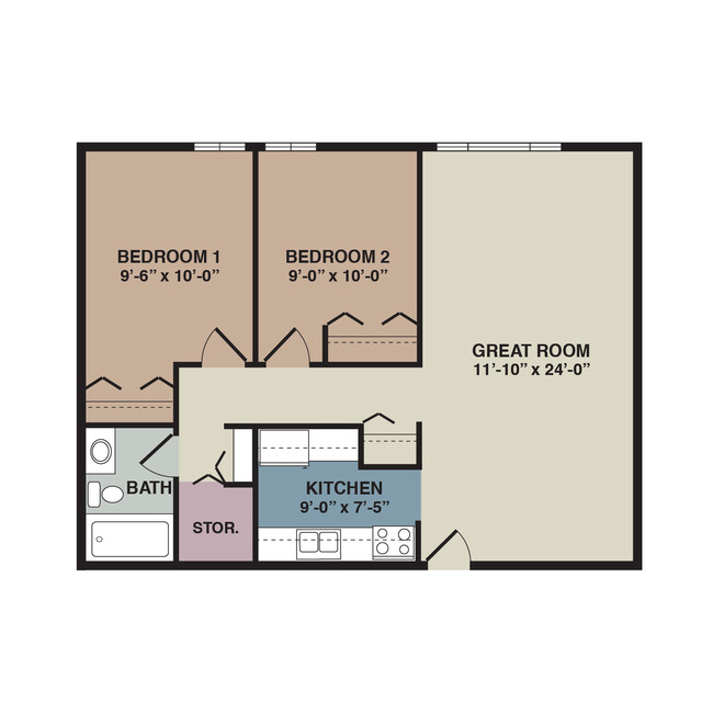 Floorplan - Afton View Apartments