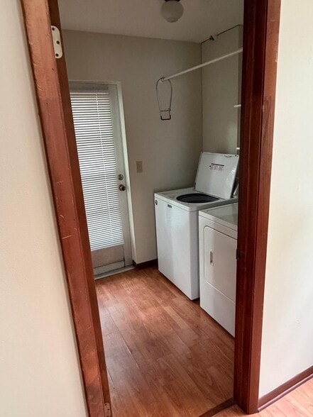 Washer and dryer by back door - 2609 Hillsdale Ave