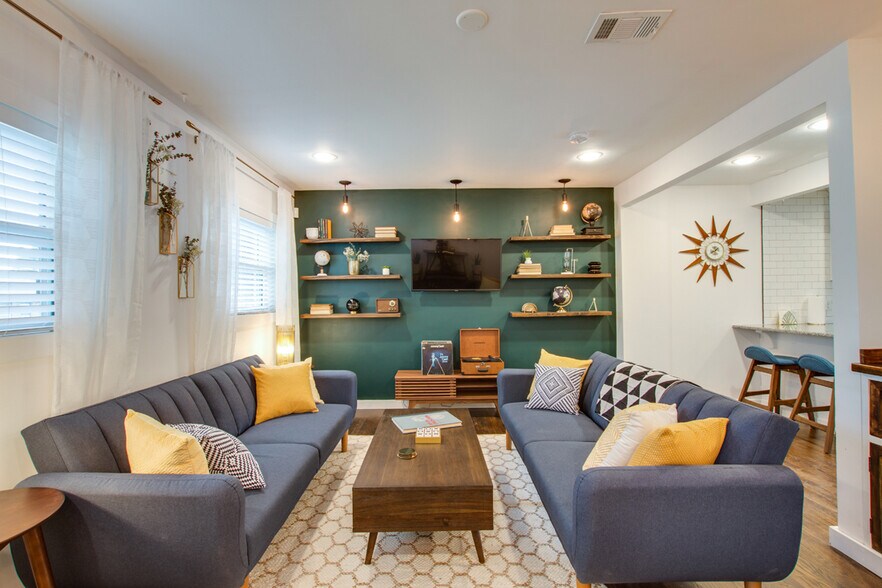 Living Room with Built-in shelving - 723 Joseph Ave