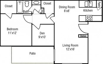 1BR/1BA - Stoneriver Apartments