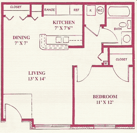 1BR/1BA - Orchard Place Apartments