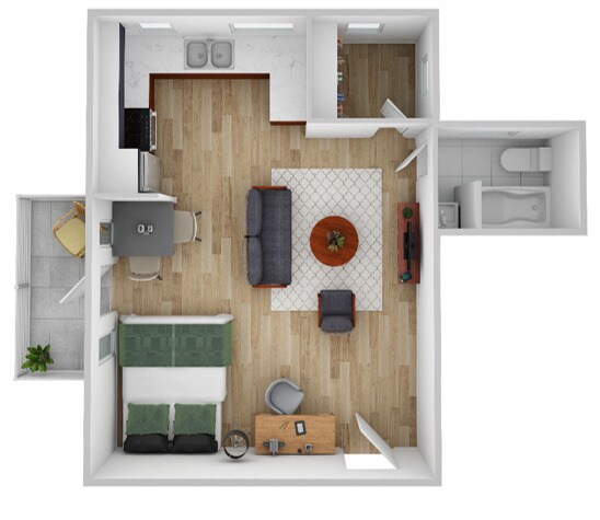 417 SqFt - Cherokee Arms