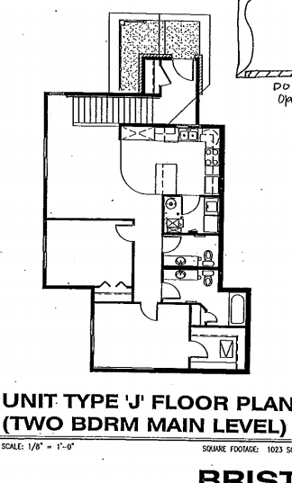 2BR/1 1/2BA Unit Type J - Bristol Court Apartments