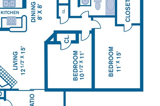 Two-bedroom, One bath B1 - Angleton Manor