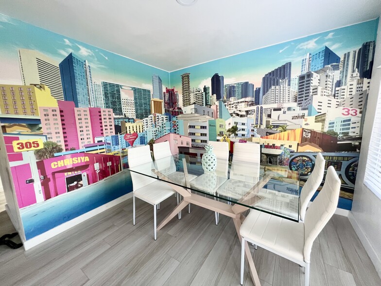 Dinning Table with Custom Miami Mural - 1328 SW 21st Ter