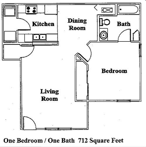 One Bedroom/One Bath - Cane Creek Apartments