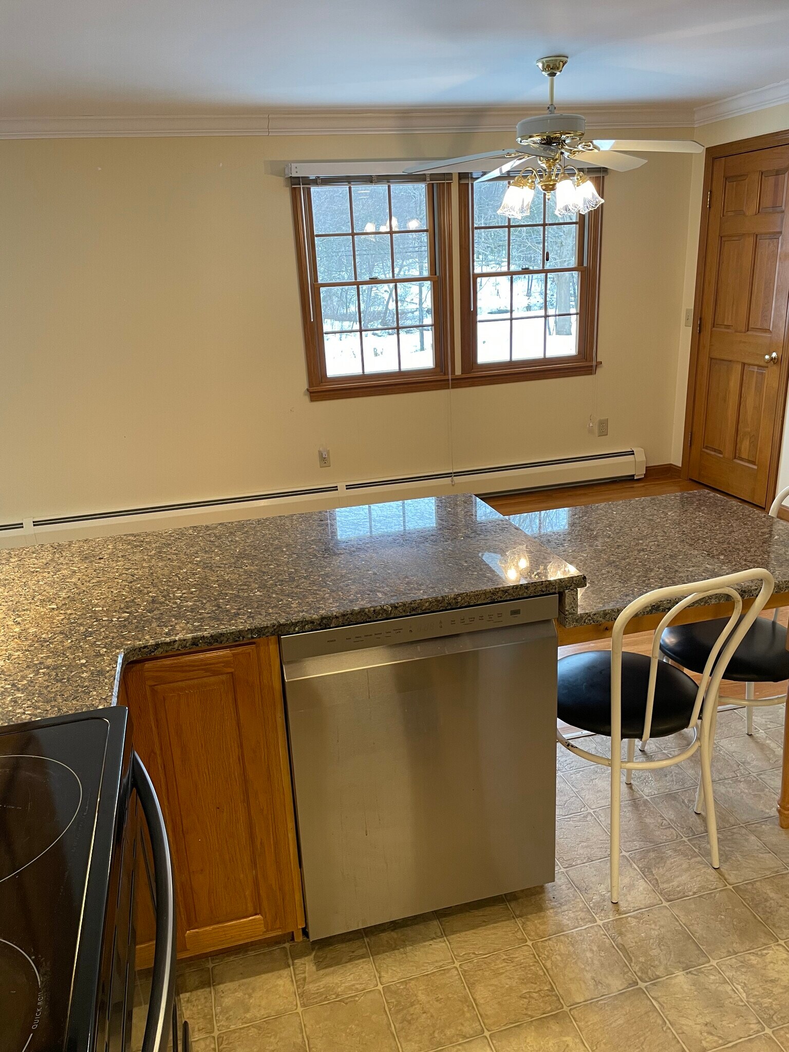 Kitchen open to eating area. Dishwasher included! - 123 Riverlin St