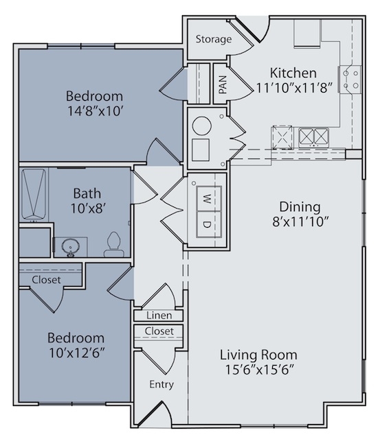 2BR/1BA - Village at Arlington