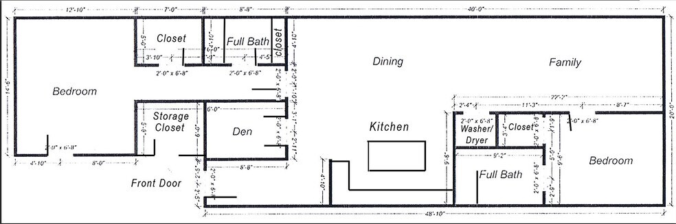 DETAILED FLOORPLAN - Massive 1650 sq feet - 100 W Market St