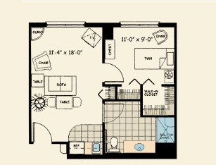 1BR/1BA - Aston Gardens At The Courtyards Senior Living