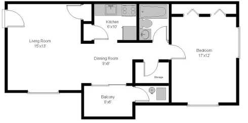 1BR 1BA - The Flats (North)