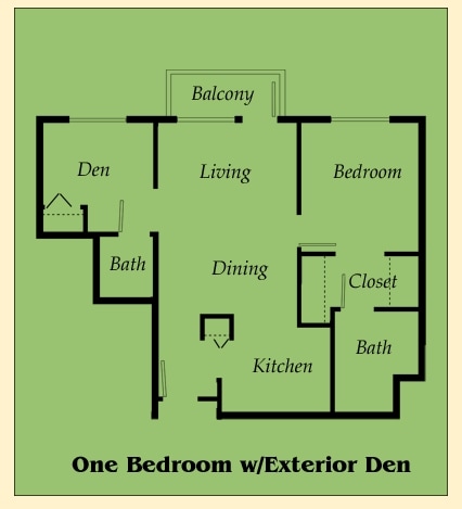 1BR/2BA - Canterbury Manor