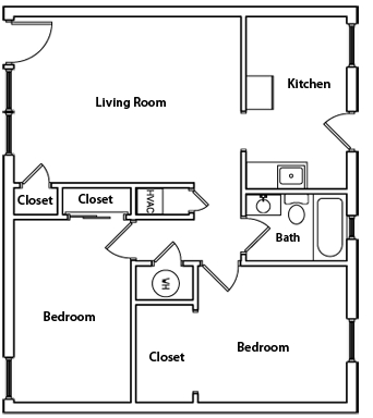 2BR/1BA - North Point Apartments
