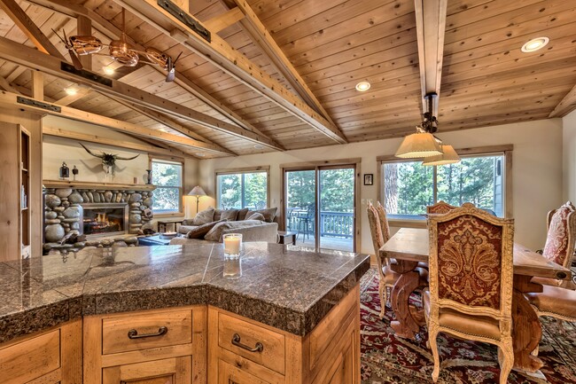 View from kitchen to living area and deck - 948 Harold Dr