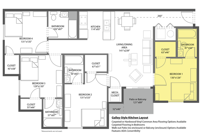 Gallery style Kitchen Layout - Campus View