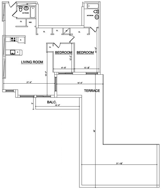 2BR/2BA - Ocean Blue