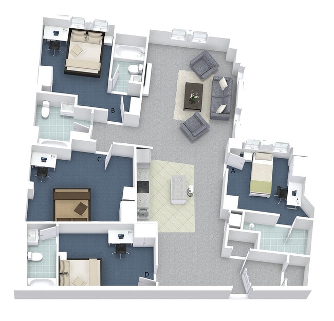 4x4 Layout C - University Lofts