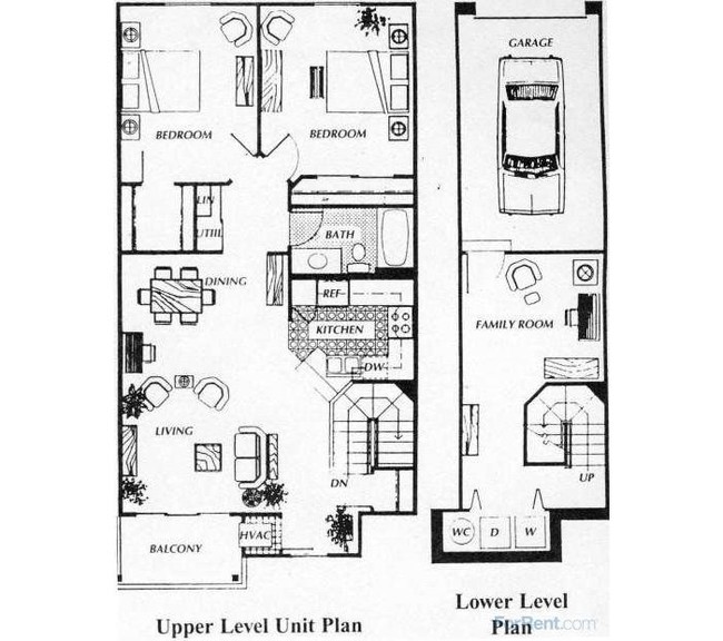 The Aspen Floor Plan 2BR/1BA - Windwood Clearing Apartments