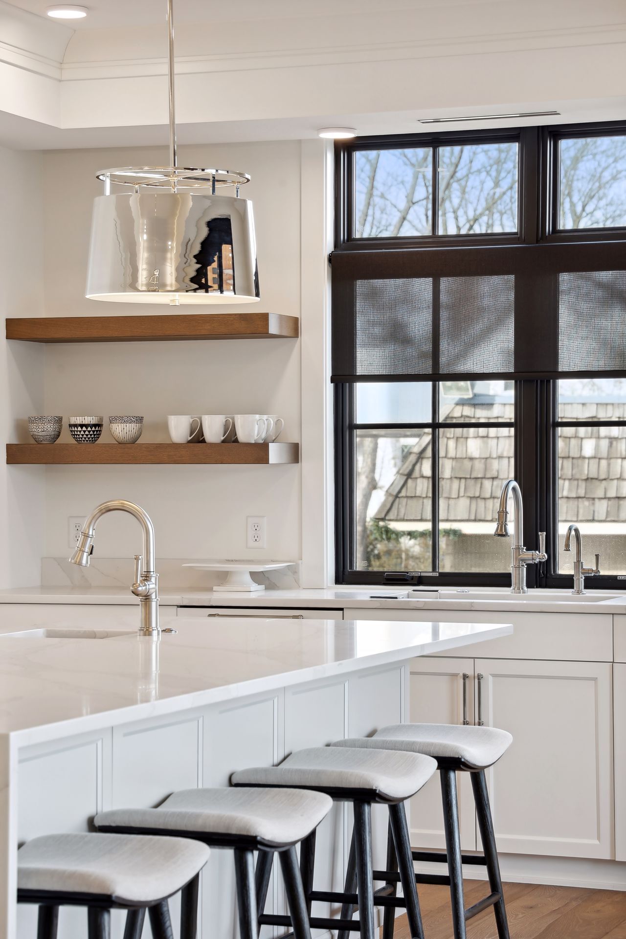 Sleek quartz waterfall-edge countertops - 511 2nd St