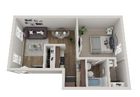 1 bed 1 bath 674 sq. ft. - Fountain City Apartments