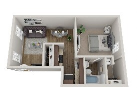 1 bed 1 bath 674 sq. ft. - Valor Pointe Apartments