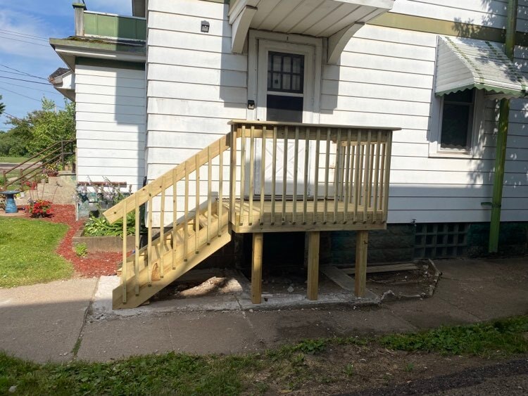 Entrance to Apt B - New Porch Summer of '23 - 215 Maple St