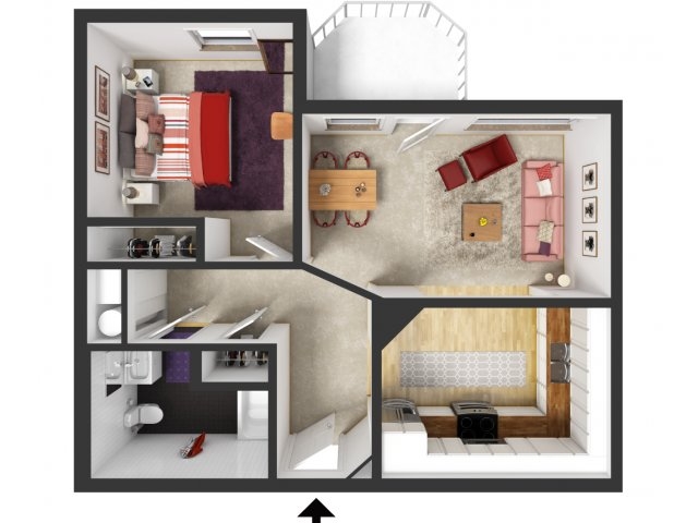 One Bedroom 3D - Windsong Senior Apartments