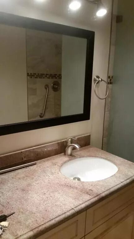 Renovated guest bathroom, granite - 12830 Burbank Blvd