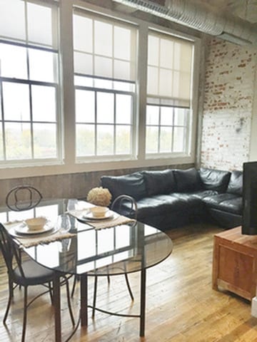 Deluxe Lofts Plan B Living Room - Crescendo Loft Apartments