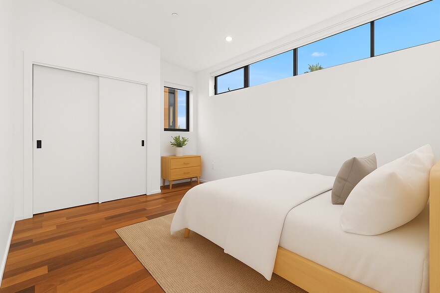 Bedroom #1 with large closet and dresser area virtually staged. - 4638 Del Monte Ave