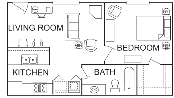 1BR/1BA - Willow Brook Apartments