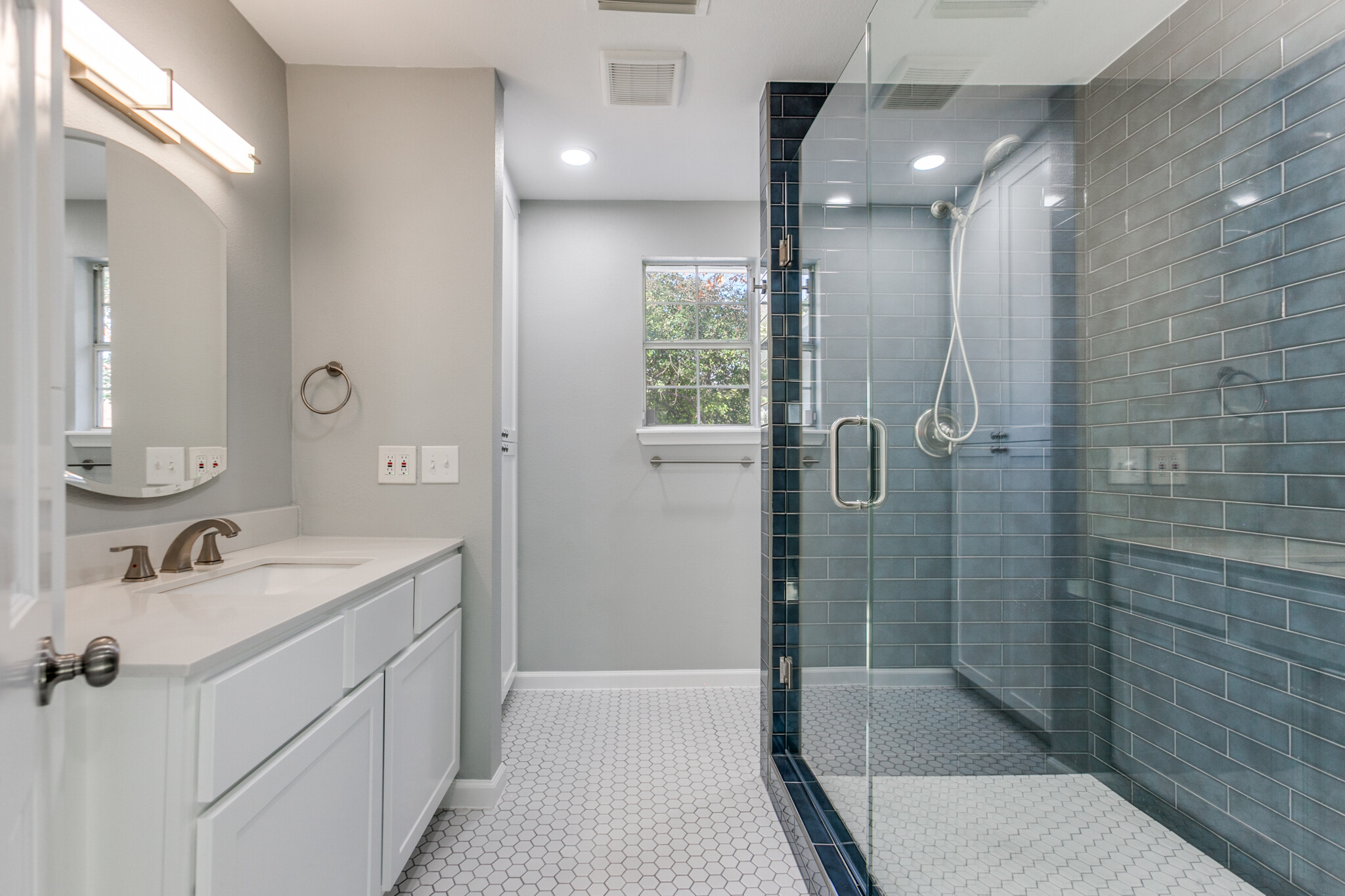 Entire bathroom gutted! All brand new! Two LARGE storage cabinets on both sides of sink! - 8738 Glencrest Ln